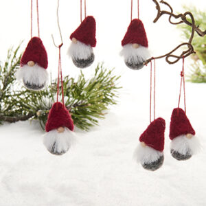 Mini gnomes, wool, for hanging - 5CM, 6/BOX