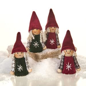 Girl/boy, velour, red/grey - 7CM, 2/BOX