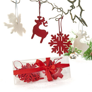 Christmas figures, felt, for hanging - 9CM, 12/BOX