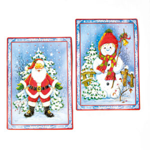 Santa & snowman asst, glitter, images - 40X28CM, 2 ASS.