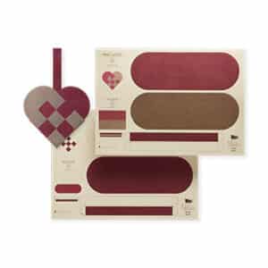 Juel&Brandt, DIY, stamped-out paper hearts, red & gold, 90gr. -2 designs/bag