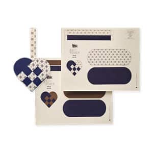 Juel&Brandt, DIY, stamped-out paper hearts, red & gold, 90gr. -2 designs/bag