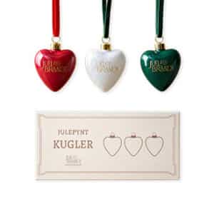 Juel&Brandt, Porcelain heart, hanging, 6CM - red, white, green/box