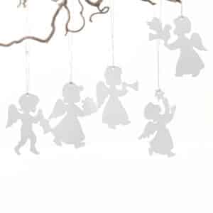 Juel&Brandt cardboard angel, hanging , 15CM-5/bag
