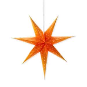 Orange paper star f. electric bulb - 80CM