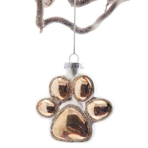 Glass Ornament, dog paw, 8 CM