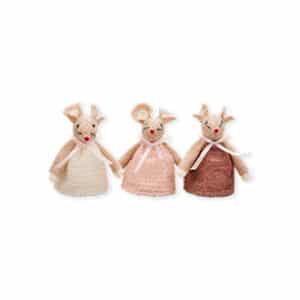 Christmas mouse, standing, textile, 8CM, 3 ASS.