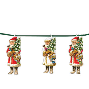 2 meter paper garland w. 8 santas