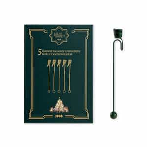 Green Christmas candle holders, f.12mm candles lys , 5/box