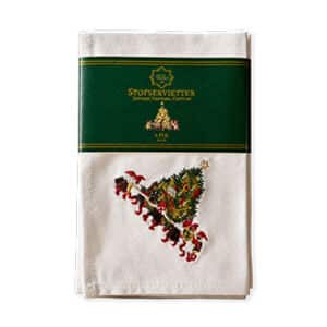 Dinner napkin, embroidered christmas tree, fabric, 40x40cm 2/bag