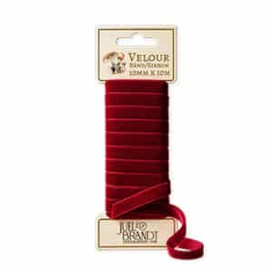 Velour ribbon 10mmX10m, burgundy