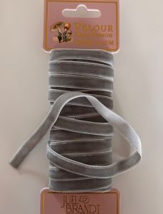 Velour ribbon grey 10mmX10m,