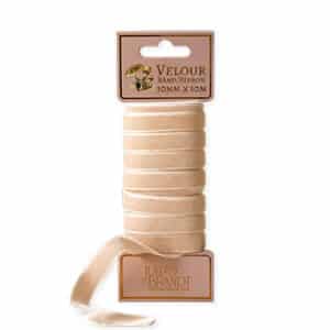 Velour ribbon, 10mmX10, creme