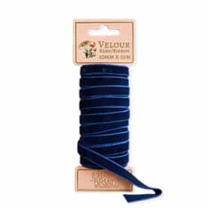 Velour ribbon, 10mmX10m, navy blue