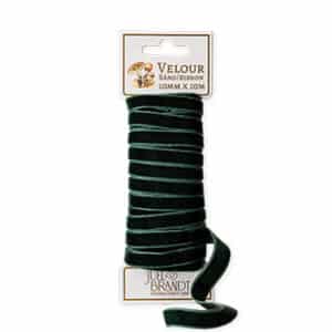 Velour ribbon10mmX10m, dark green