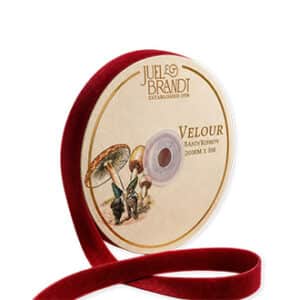 Velour ribbon, 20mmX8m, dark red