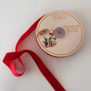 Velour ribbon, 20mmX8m, dark red