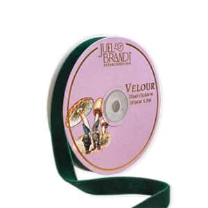 Velour ribbon, 20mmX8m, dark green