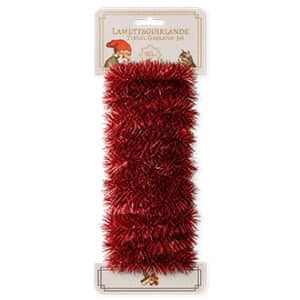 Tinsel garland, red, 3M, Ø:3cm