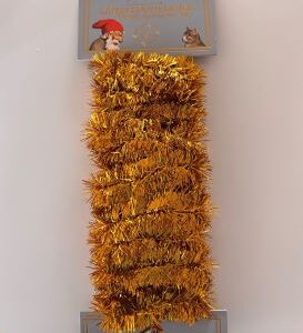 Tinsel garland, gold, 3M, Ø:3cm