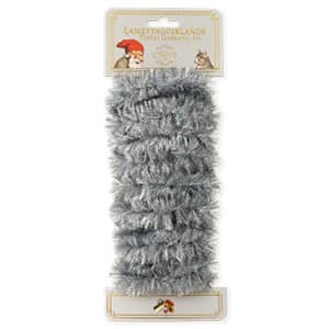 Tinsel garland, silver, 3M, Ø:3cm