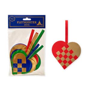 Braided hearts, 7,5/9 & 12cm, with gold, 10/bag