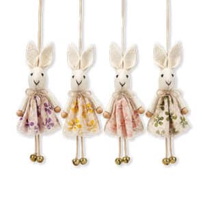 Easter bunny, for edge w. bells, 15CM, 4 ASS.