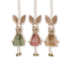 Easter bunny, for edge w. bells, 15CM, 3 ASS.