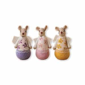 Mouse, standing, flowery clothing , 9CM, 3 ASS.