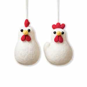 Easter hen, wool, to hang, 9CM, 2 ASS.