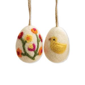 Easter egg, hanging, wool, 6CM. 2 ASS.