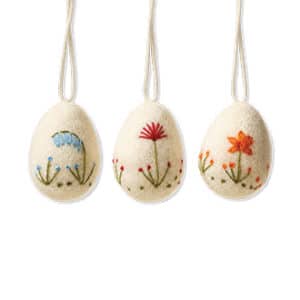 Easter egg, hanging, wool, 6CM. 3 ASS.