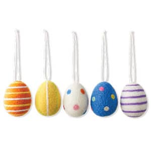 Easter egg, hanging, wool, 6CM. 5 ASS.
