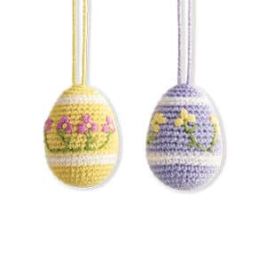 Easter egg, hanging, crocheted, 6CM. 2 ASS.