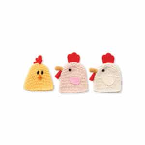 Egg warmer, crocheted, 9CM. 3 ASS.