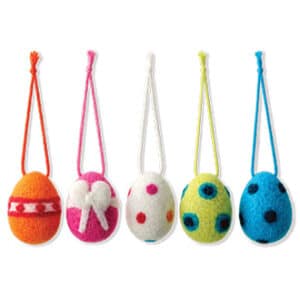 Easter egg, hanging, wooll, 4CM. 5 ASS.